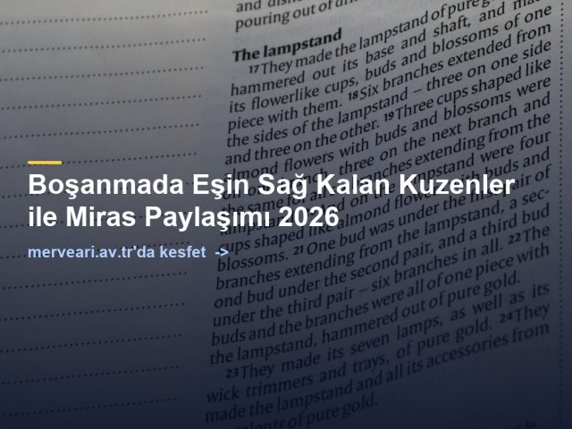 Boşanmada Eşin Sağ Kalan Kuzenler ile Miras Paylaşımı 2026 — merveari.av.tr