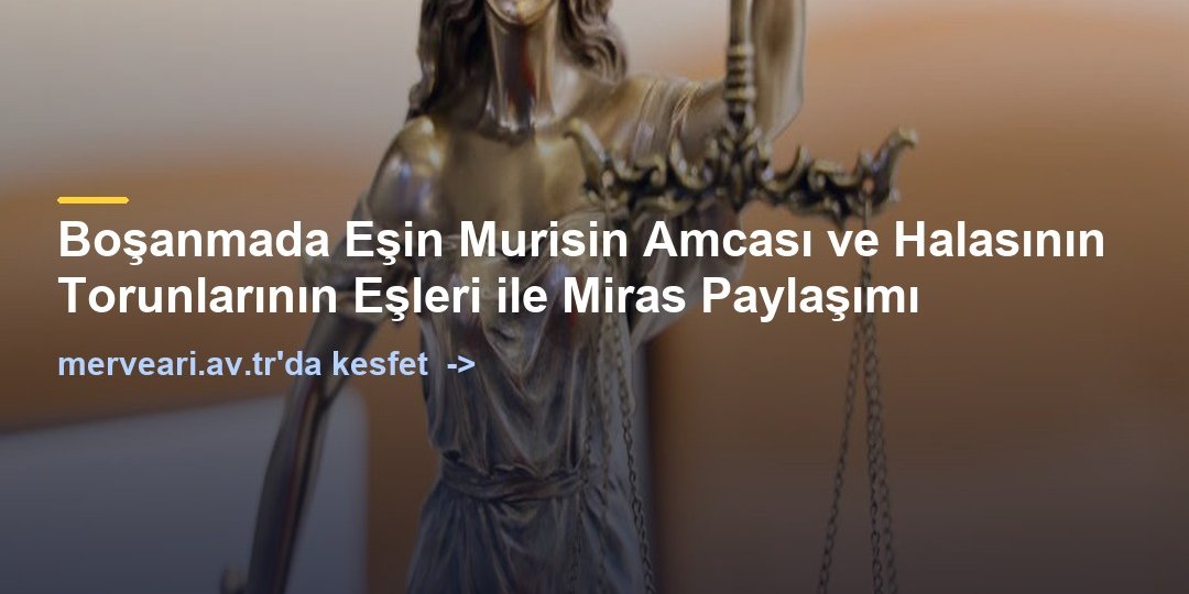 Boşanmada Eşin Murisin Amcası ve Halasının Torunlarının Eşleri ile Miras Paylaşımı — merveari.av.tr