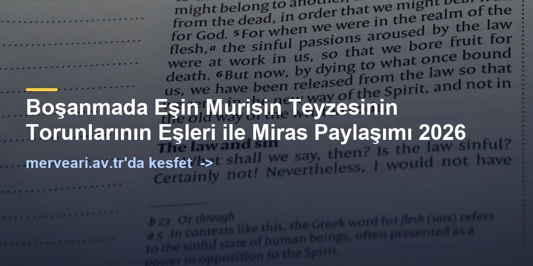 Boşanmada Eşin Murisin Teyzesinin Torunlarının Eşleri ile Miras Paylaşımı 2026 — merveari.av.tr
